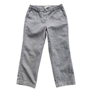 L.L. Bean Gray Herringbone Straight Leg Trousers Pants Classic Fit Petite 12